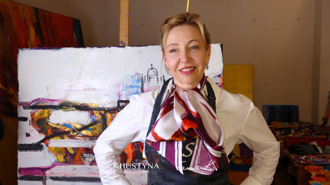 KHUSTYNA x Hanna Kryvolap Present “Luminescence” — a Collection of Silk Scarves Inspired by the Inner Light of Ukrainians