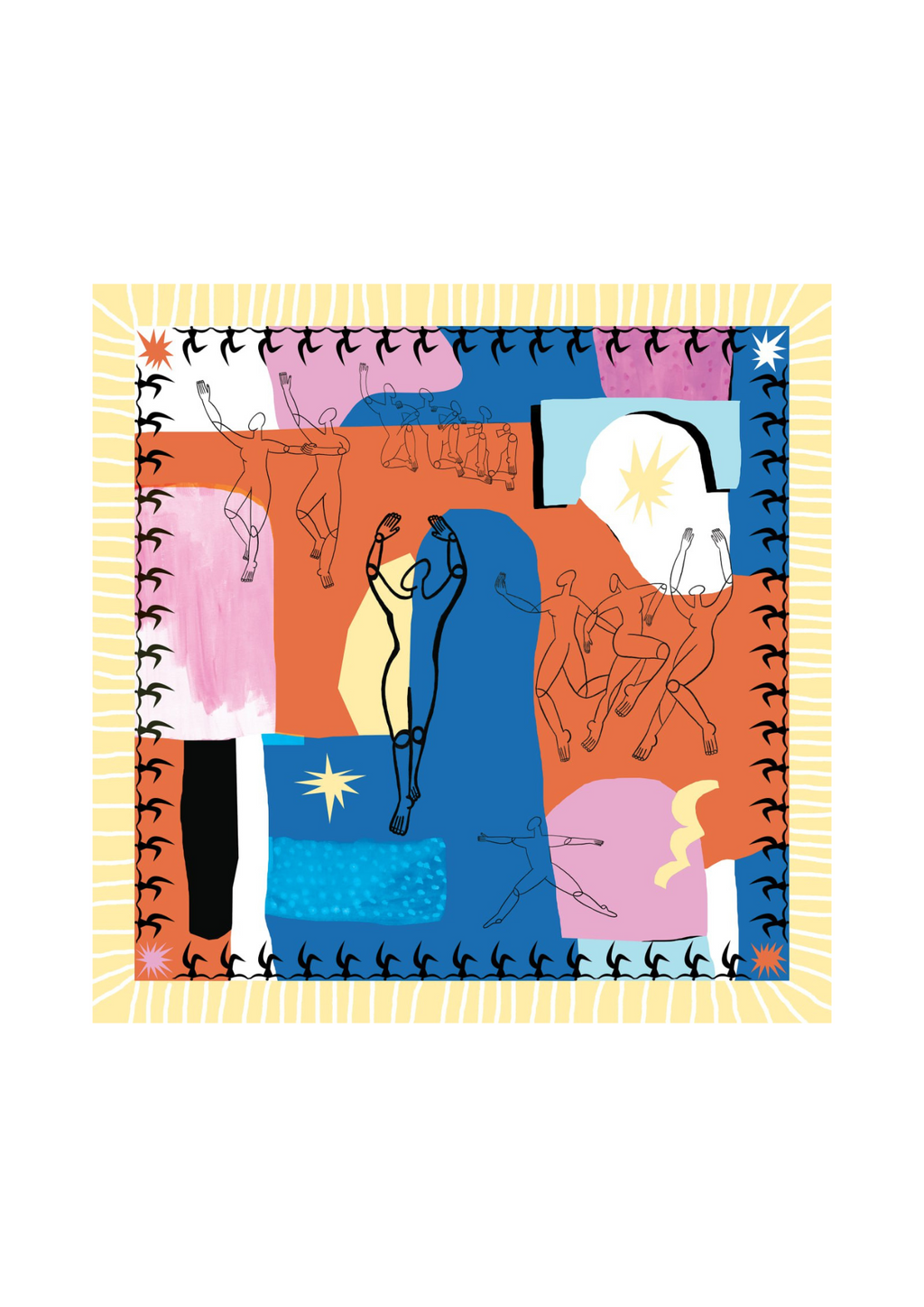 Seidenschal - ukrainischer schwarzer Weizen