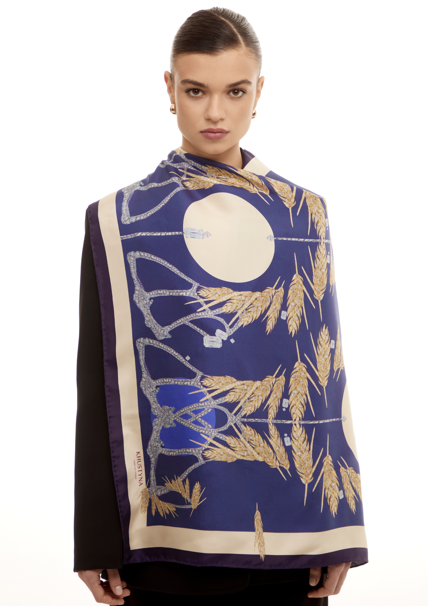 Seidenschal - ukrainischer schwarzer Weizen