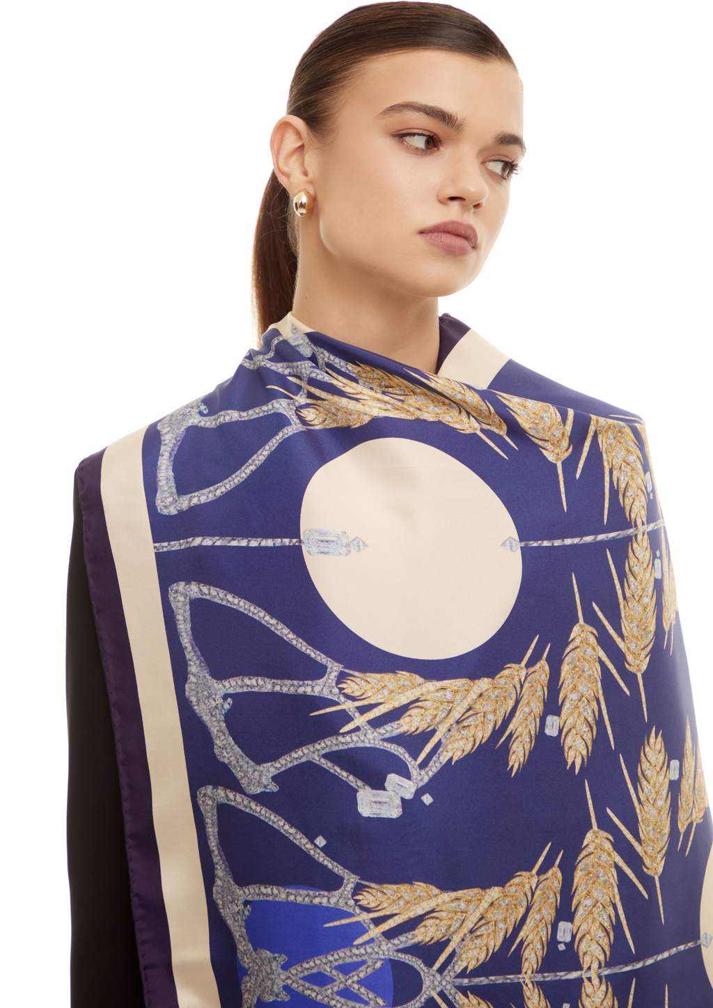 Seidenschal - ukrainischer schwarzer Weizen