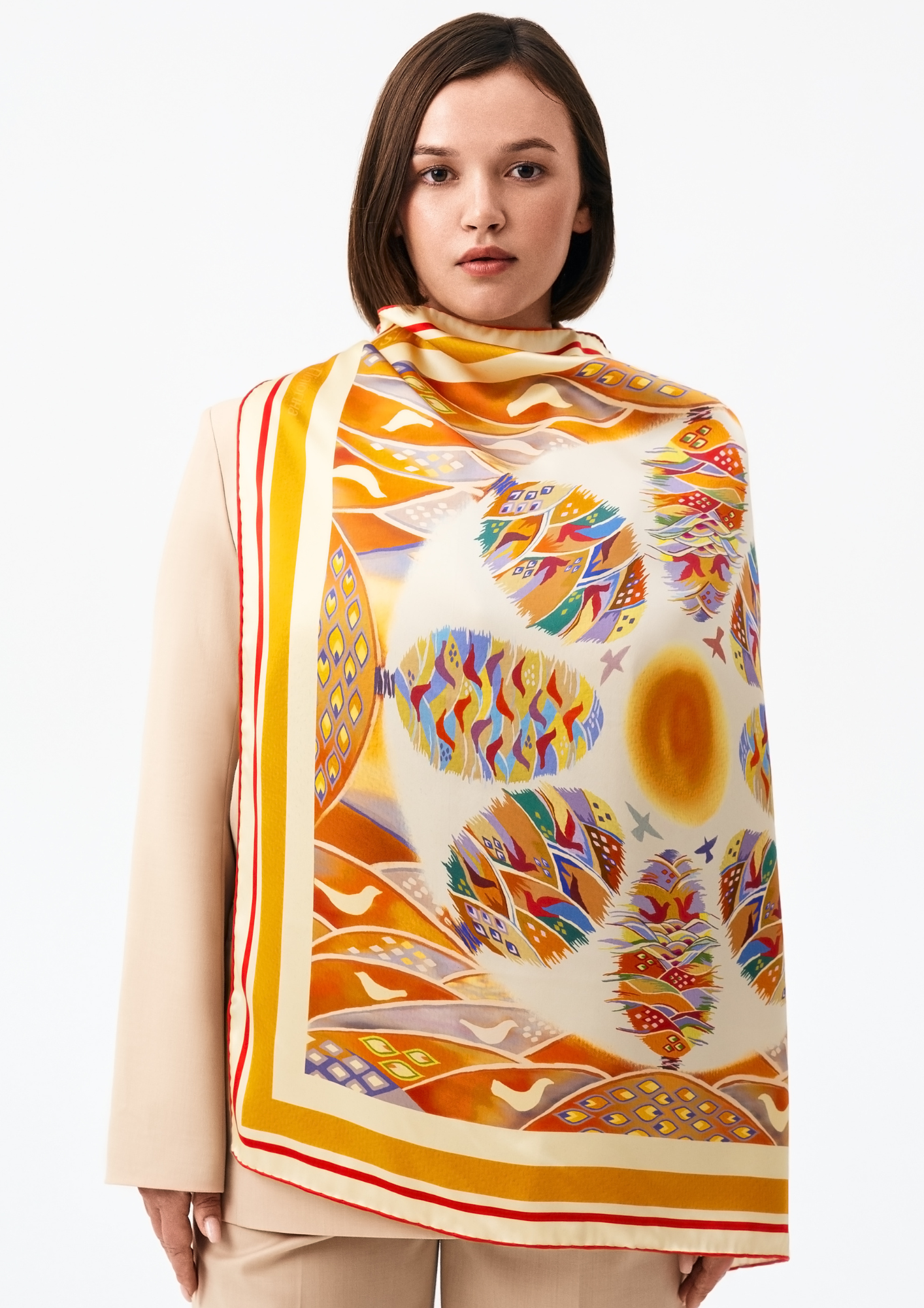 Seidenschal - ukrainischer schwarzer Weizen