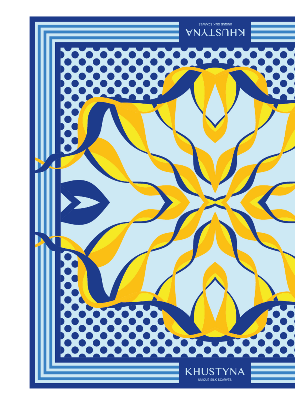 Шовкова хустина - Ukrainian bumblebee blue