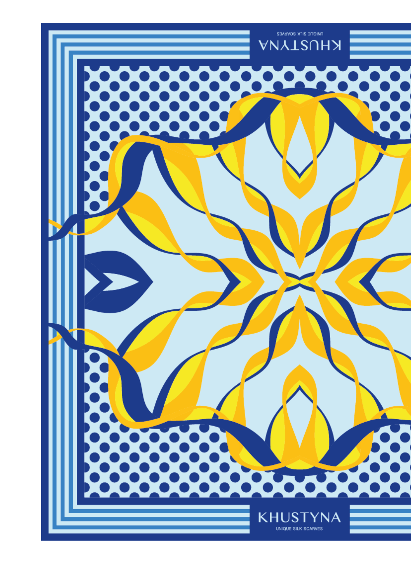 Шовкова хустина - Ukrainian bumblebee blue