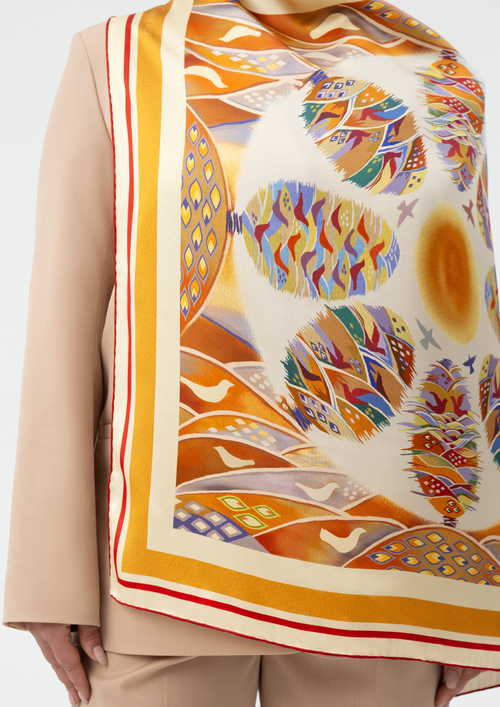 Seidenschal - ukrainischer schwarzer Weizen