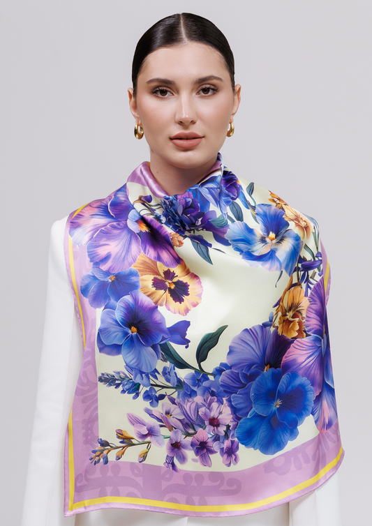 Silk scarf - Ukrainian voilets