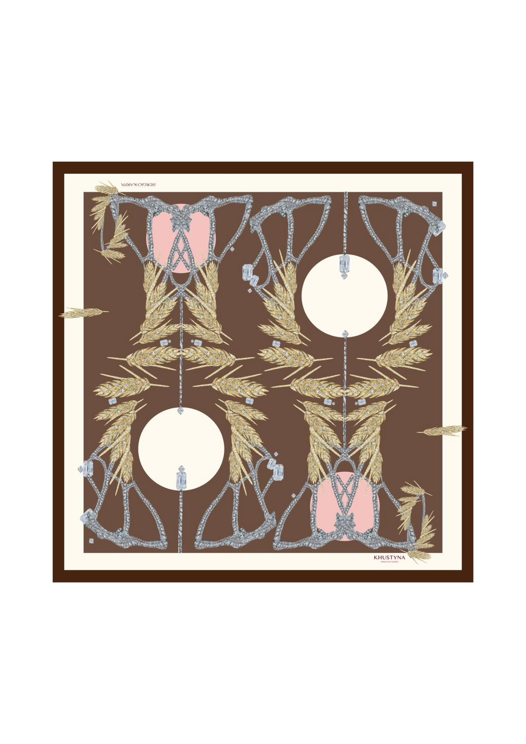 Silk scarf - Gold wheat brown