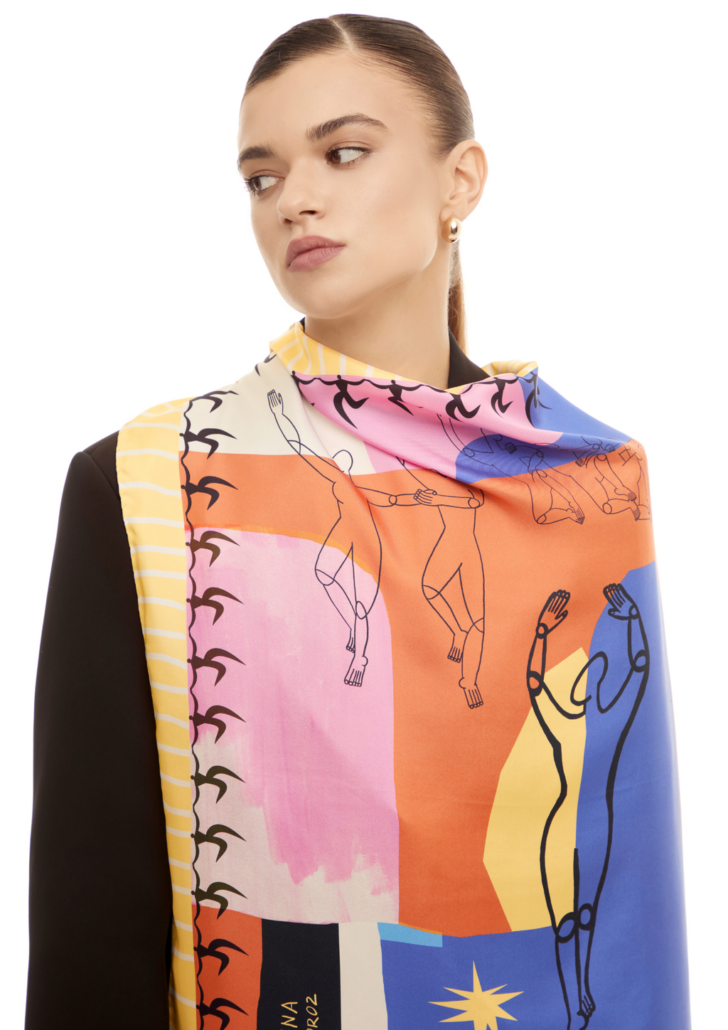 Seidenschal - ukrainischer schwarzer Weizen