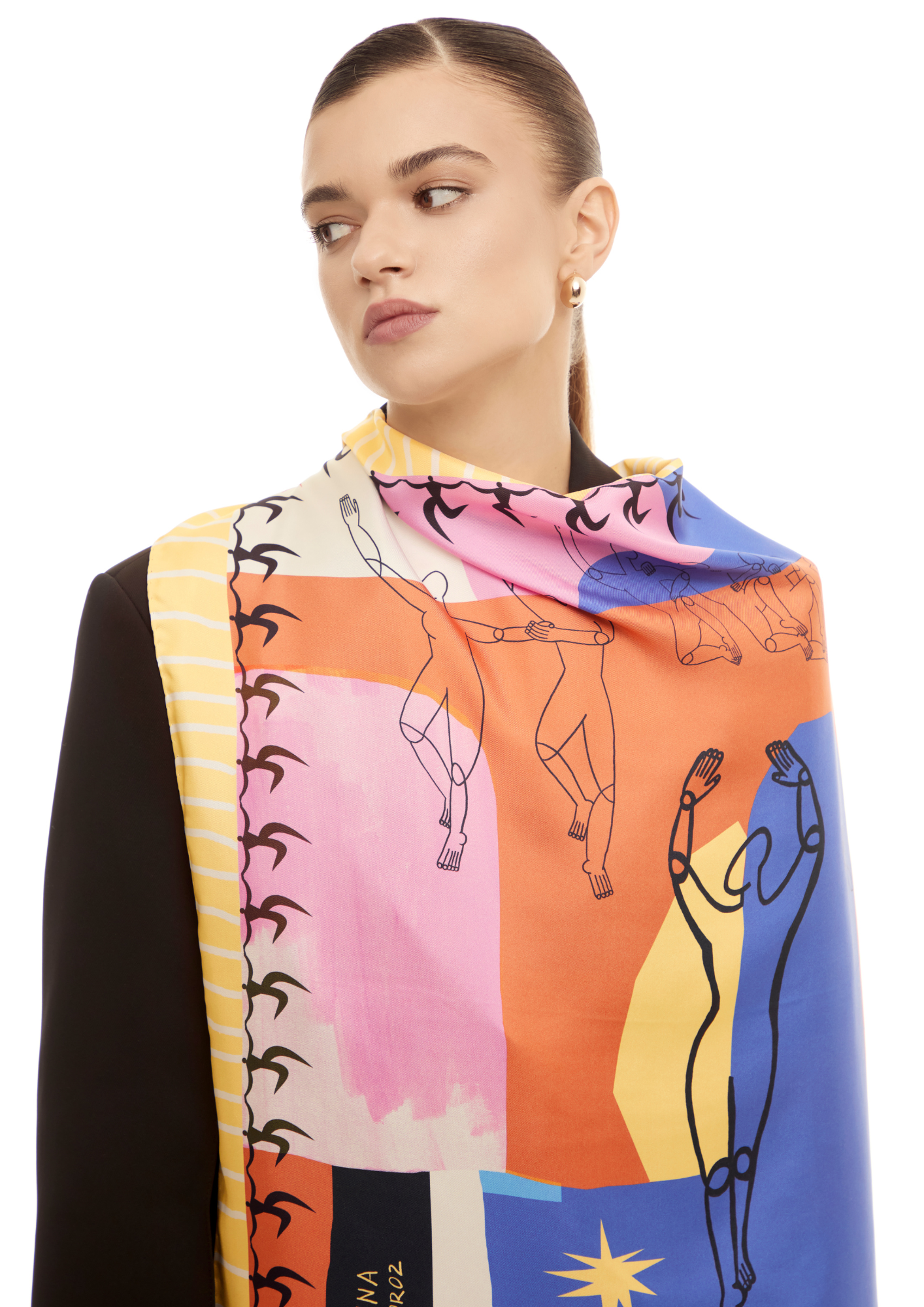 Seidenschal - ukrainischer schwarzer Weizen