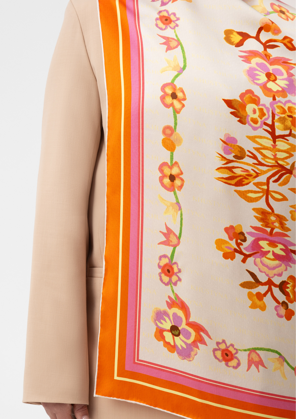 Шовкова хустина - Жарптиці помаранчеві