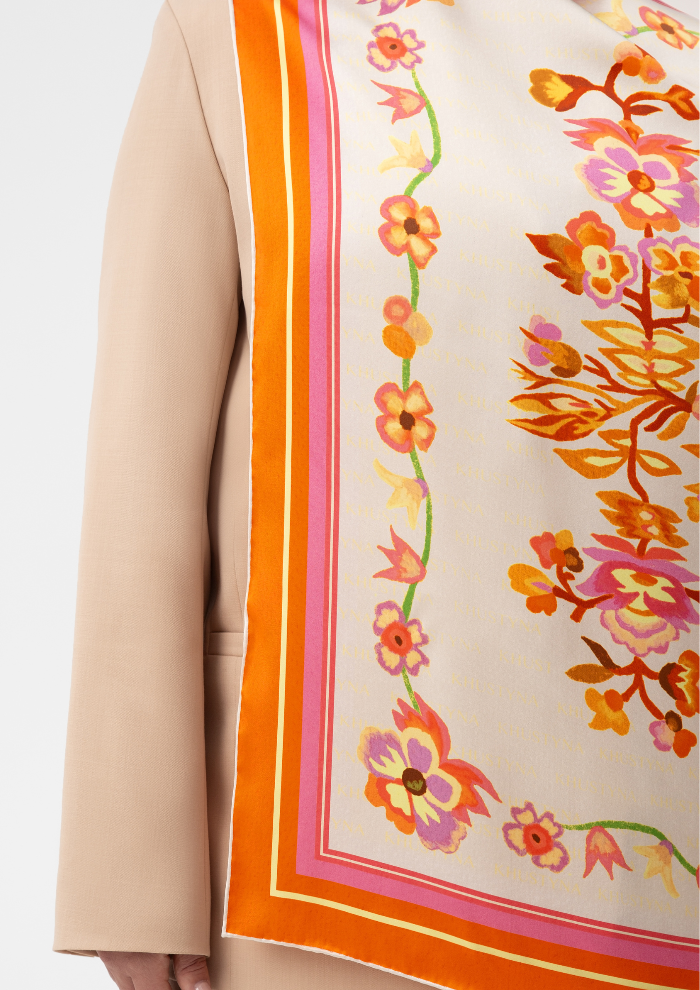 Шовкова хустина - Жарптиці помаранчеві