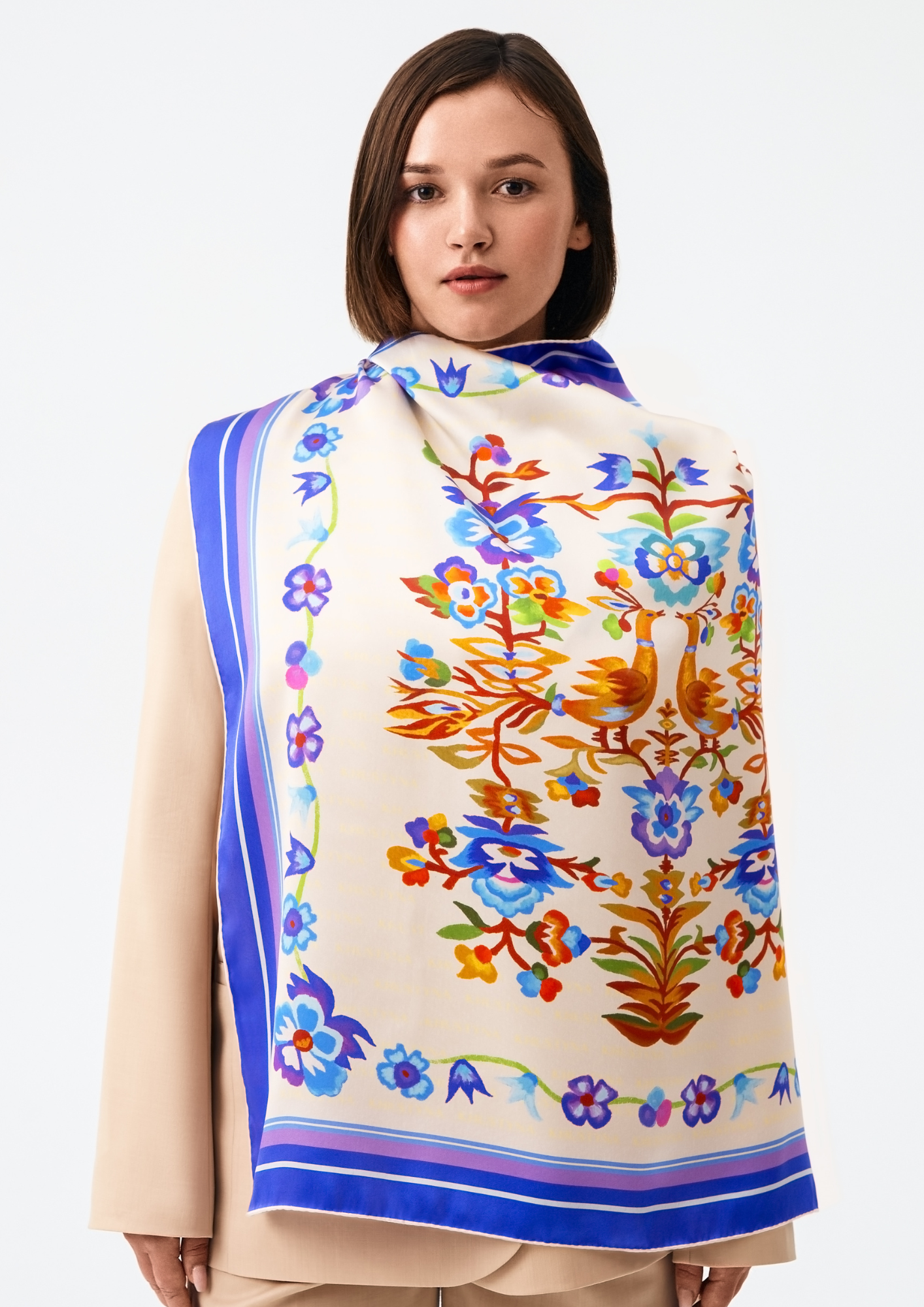 Seidenschal - ukrainischer schwarzer Weizen