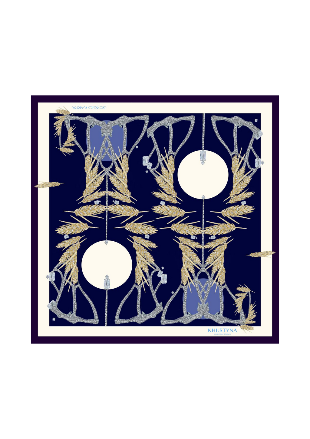 Seidenschal - ukrainischer schwarzer Weizen