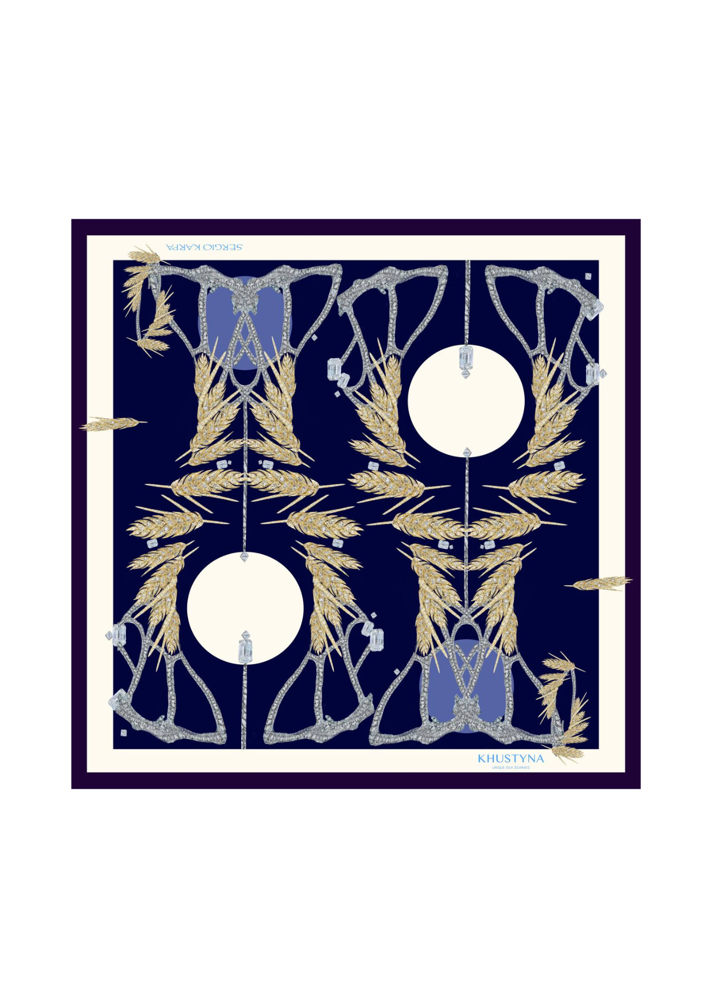 Seidenschal - ukrainischer schwarzer Weizen