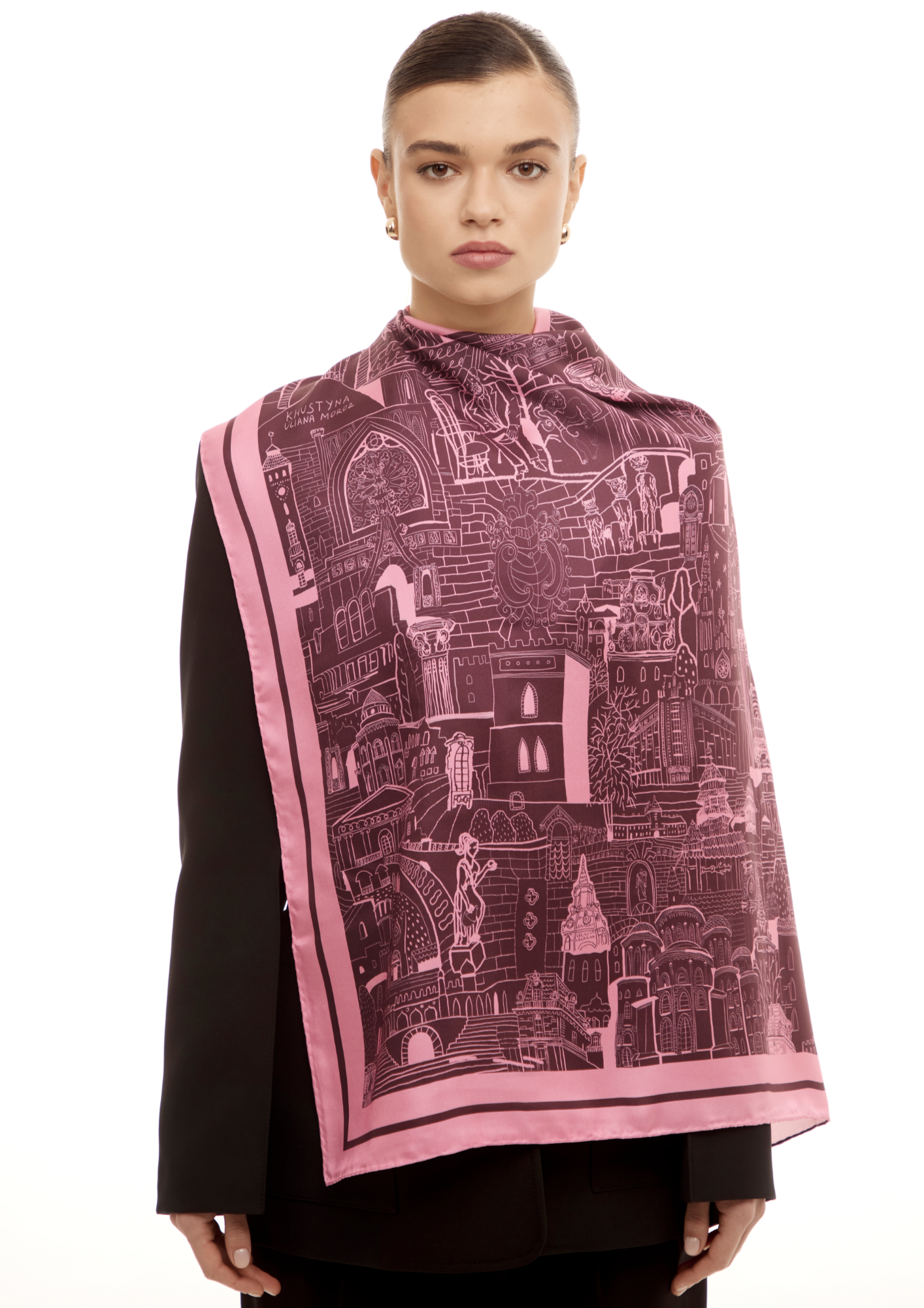 Seidenschal - ukrainischer schwarzer Weizen