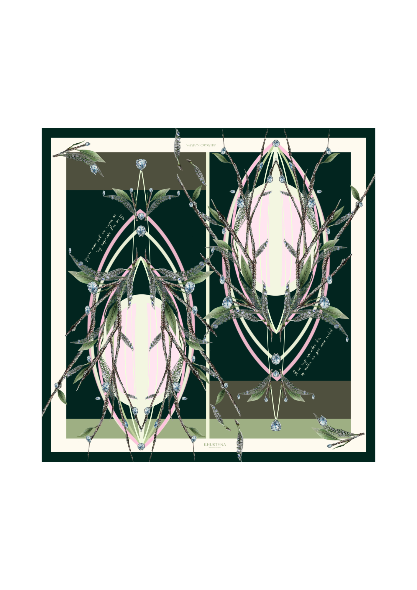 Seidenschal - ukrainischer schwarzer Weizen