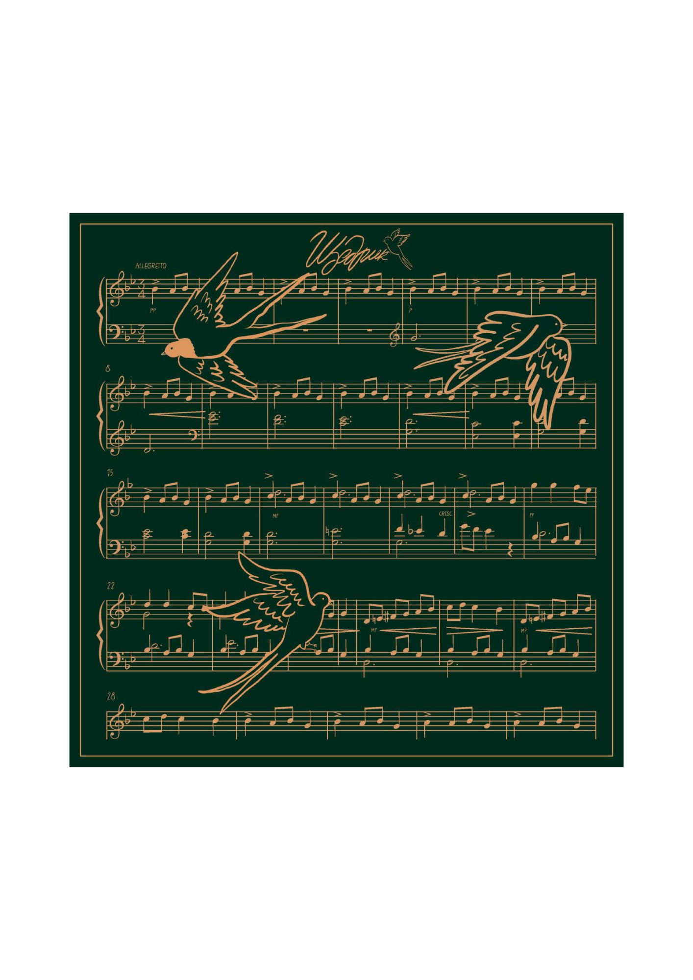 Seidenschal - ukrainischer schwarzer Weizen