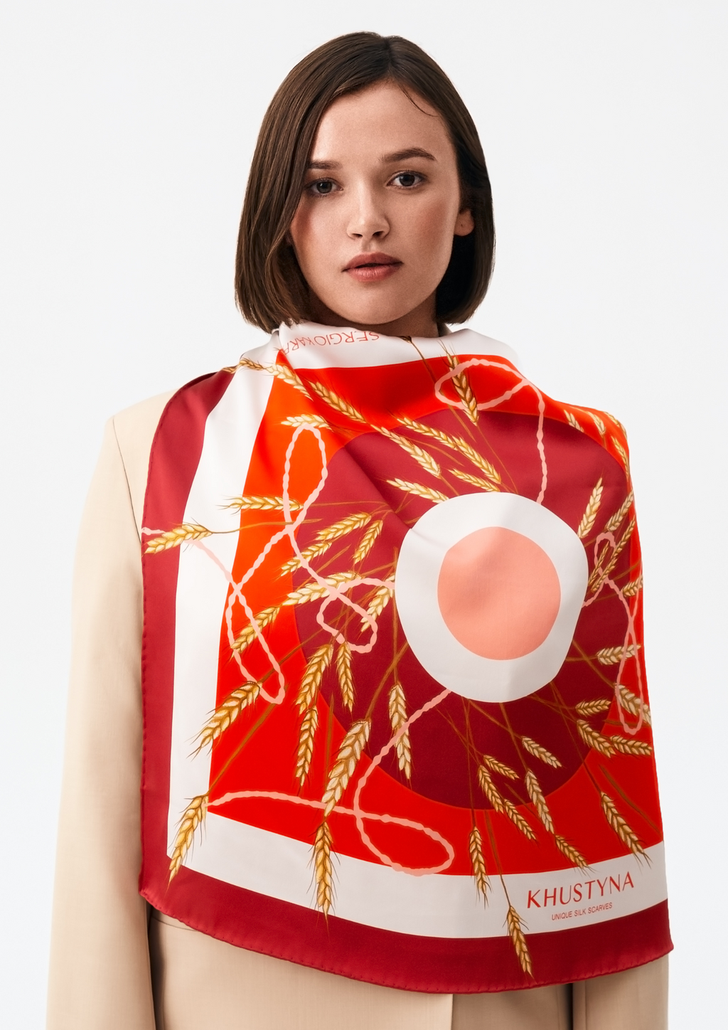 Foulard en soie - Blé rouge ukrainien