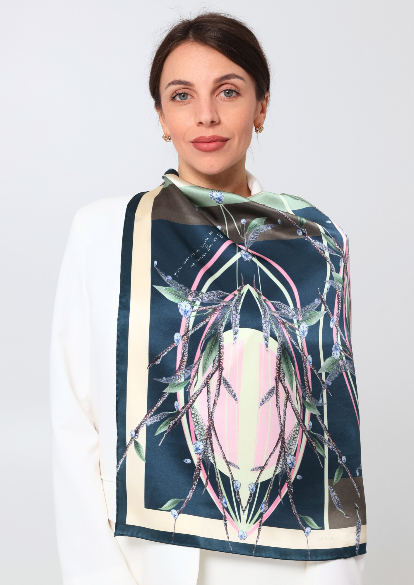 Seidenschal - ukrainischer schwarzer Weizen