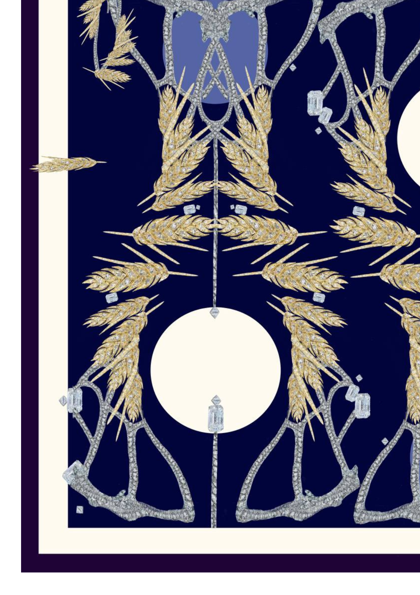 Шовкова хустина - blue gold wheat