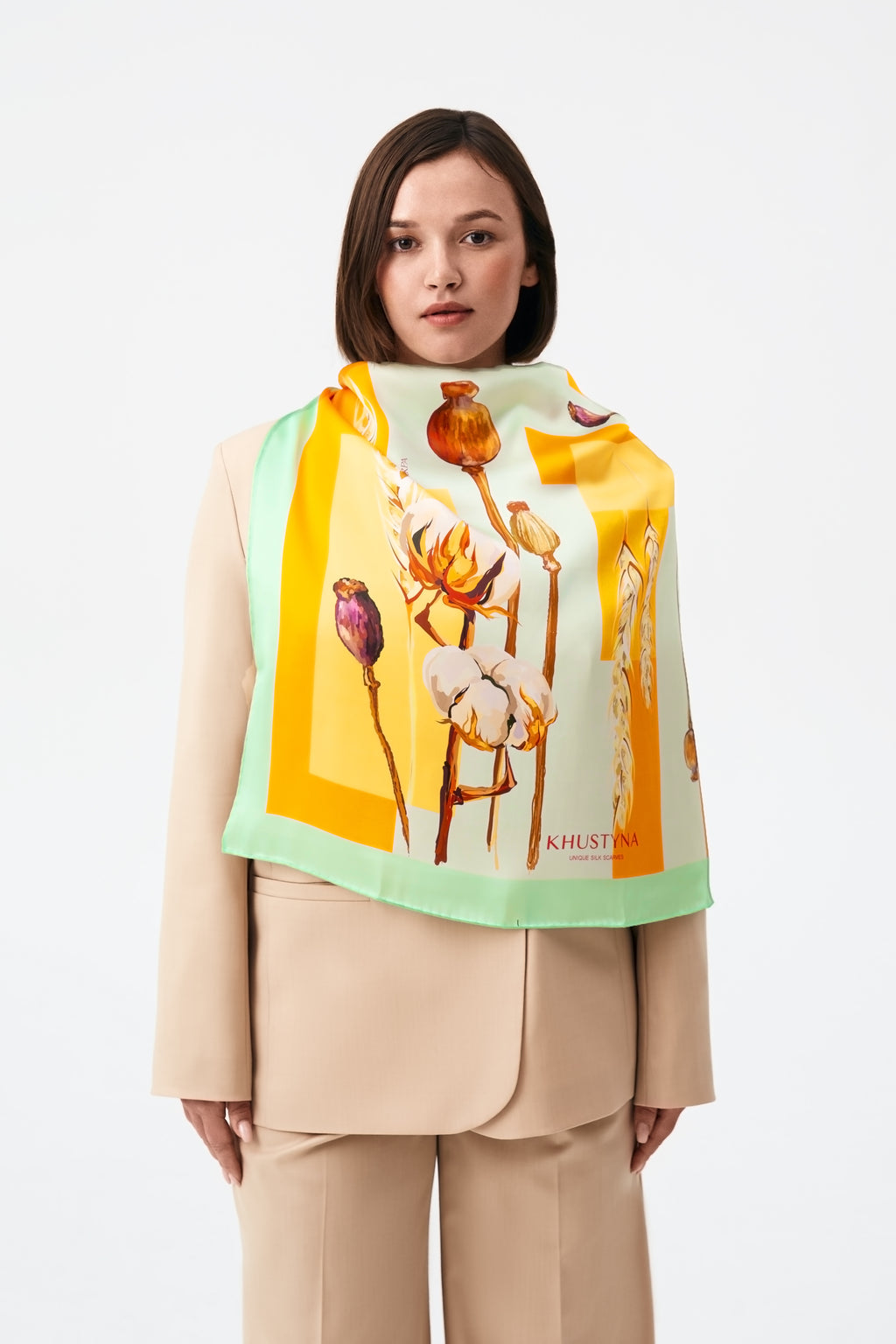 Silk scarf - Ukrainian сotton