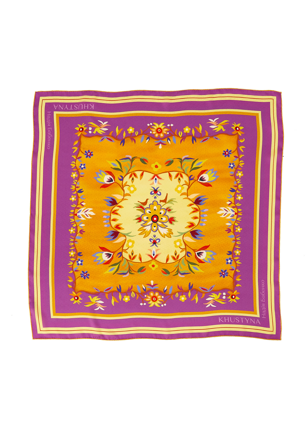 Seidenschal - ukrainischer schwarzer Weizen