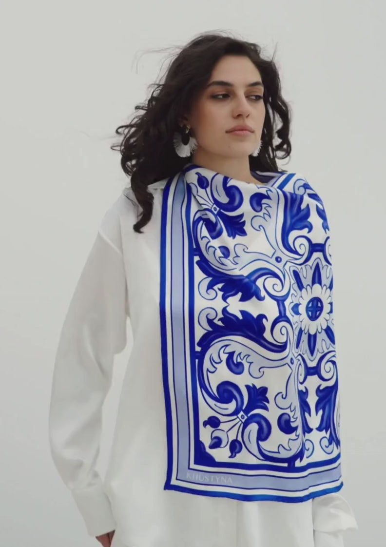 Seidenschal - ukrainischer schwarzer Weizen