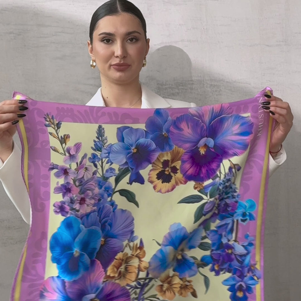 Шовкова хустина - Фіалки
