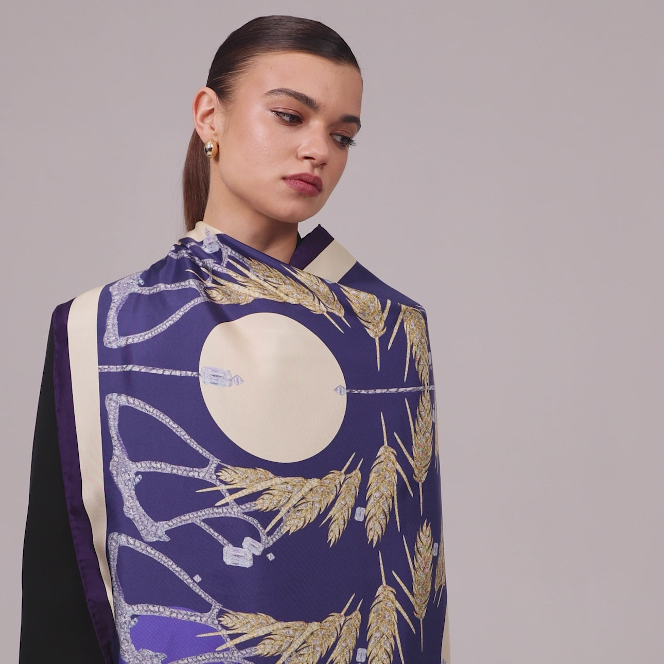 Seidenschal - ukrainischer schwarzer Weizen