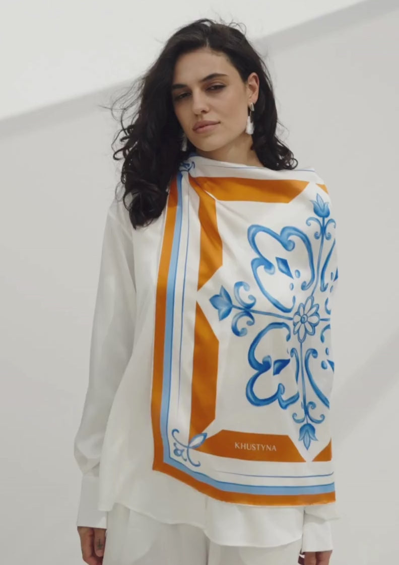 Foulard en soie - Blé noir ukrainien