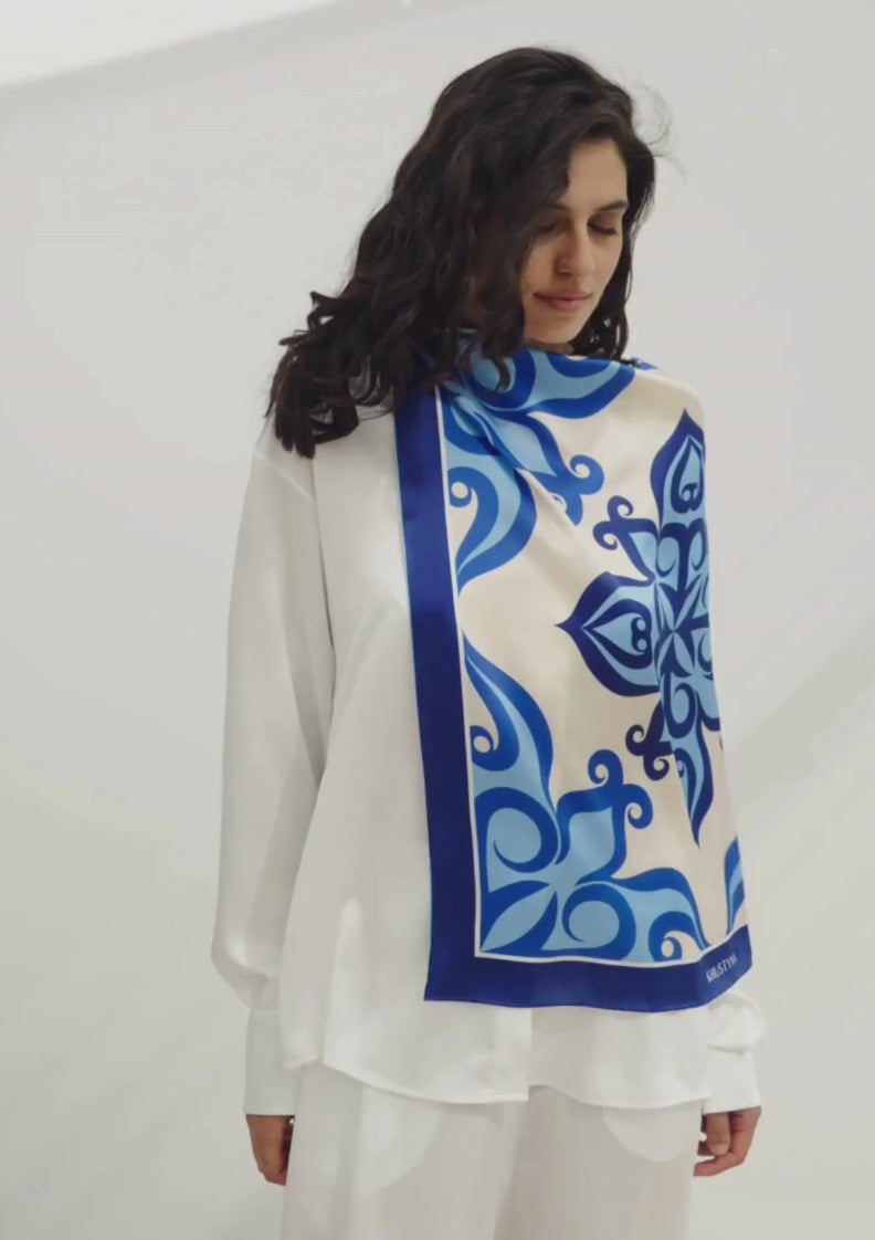 Silk scarf - Aquamarine