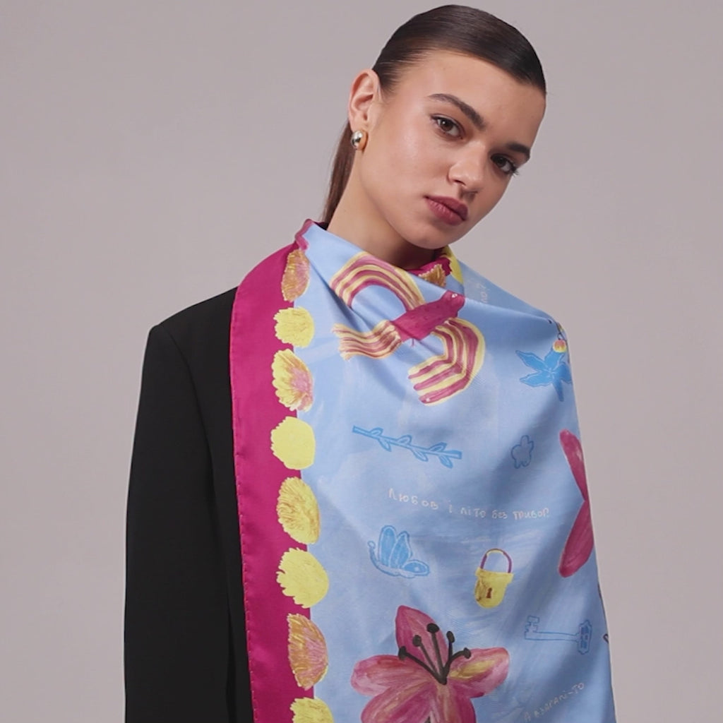 Foulard en soie - Blé noir ukrainien