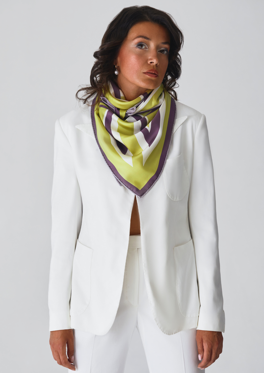 Silk scarf - Geometrica lime