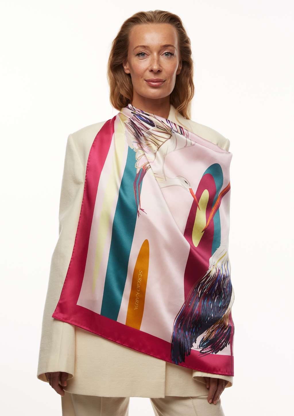 Шовкова хустина - Ukrainian cranes