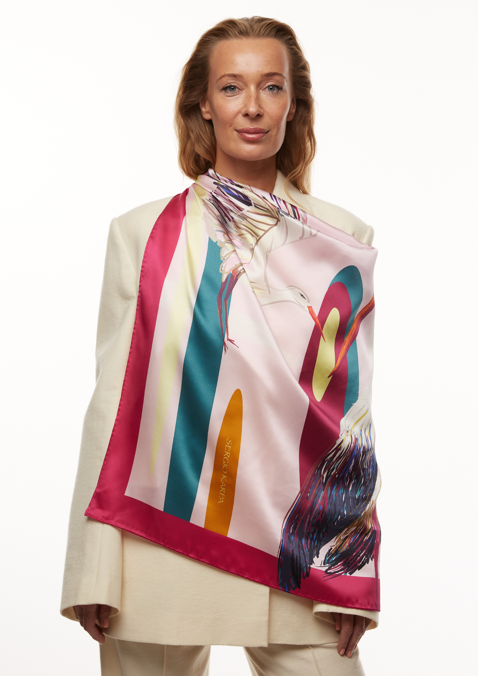 Шовкова хустина - Ukrainian cranes