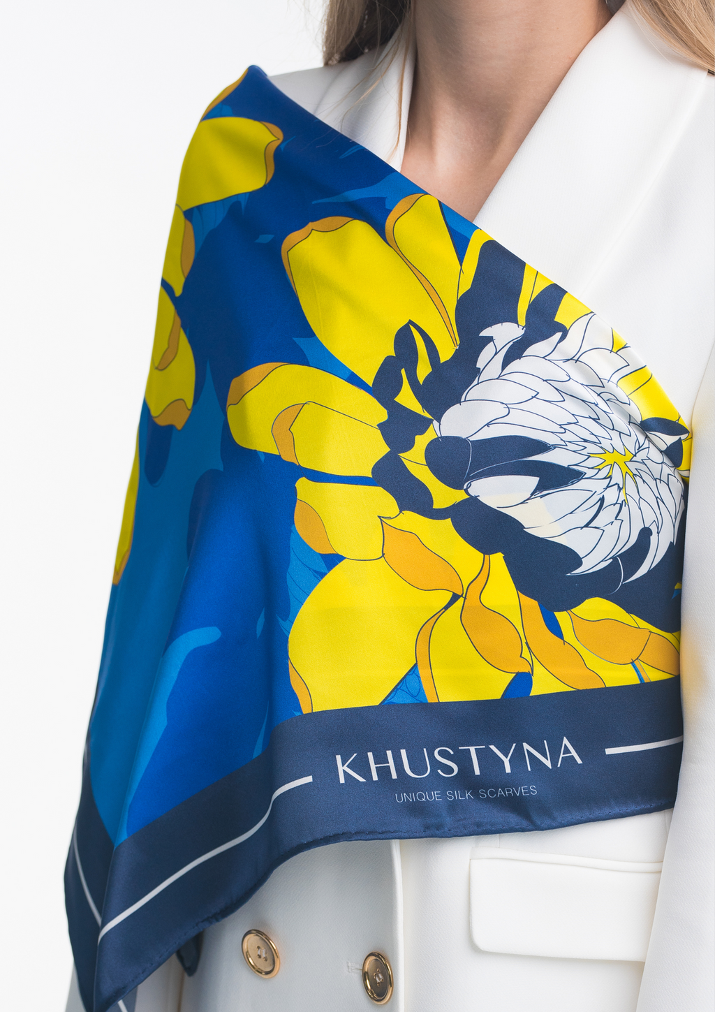 Seidenschal - ukrainische Pfingstrosen