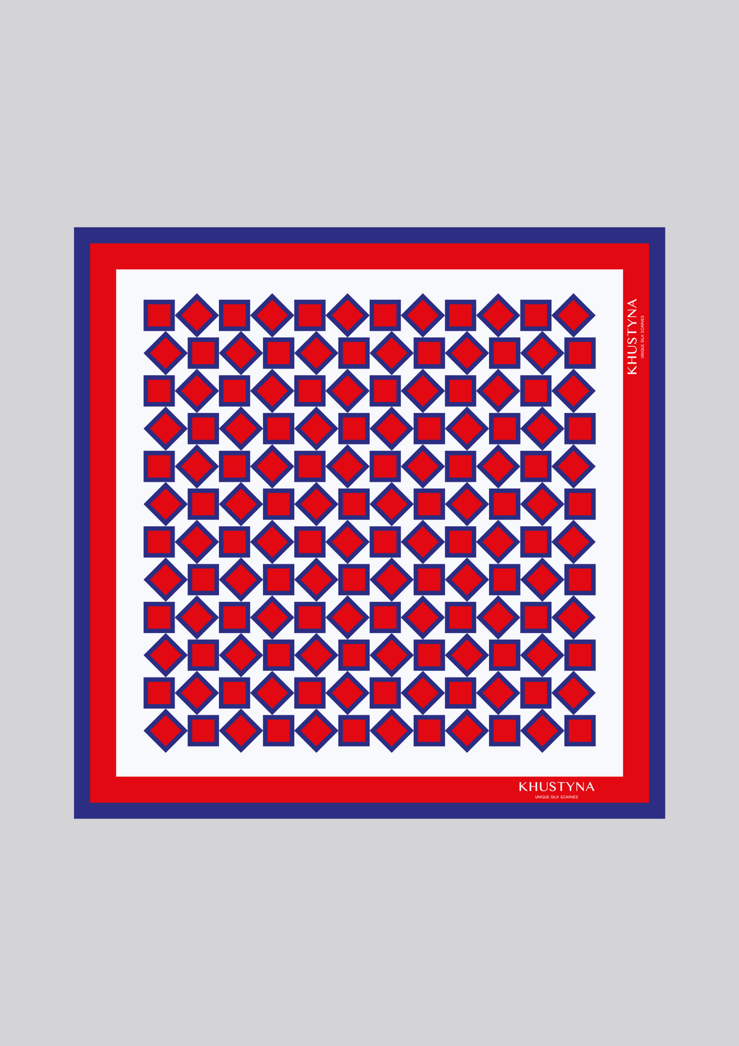 Sciarpa di seta - Geometrica square red