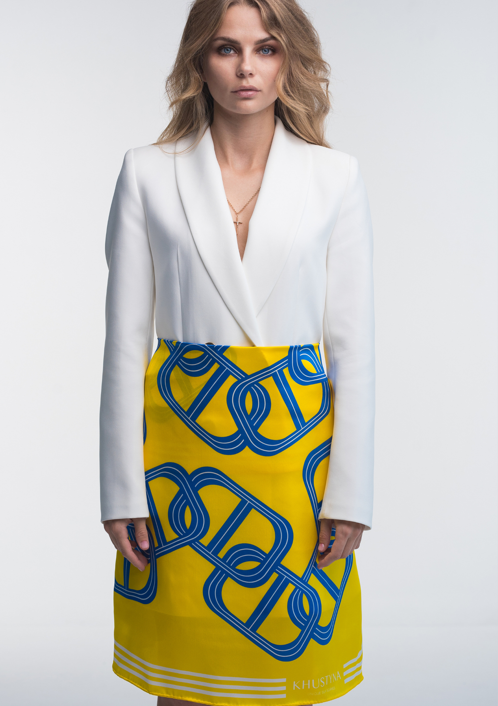 Шовкова хустина - Yellow & blue art