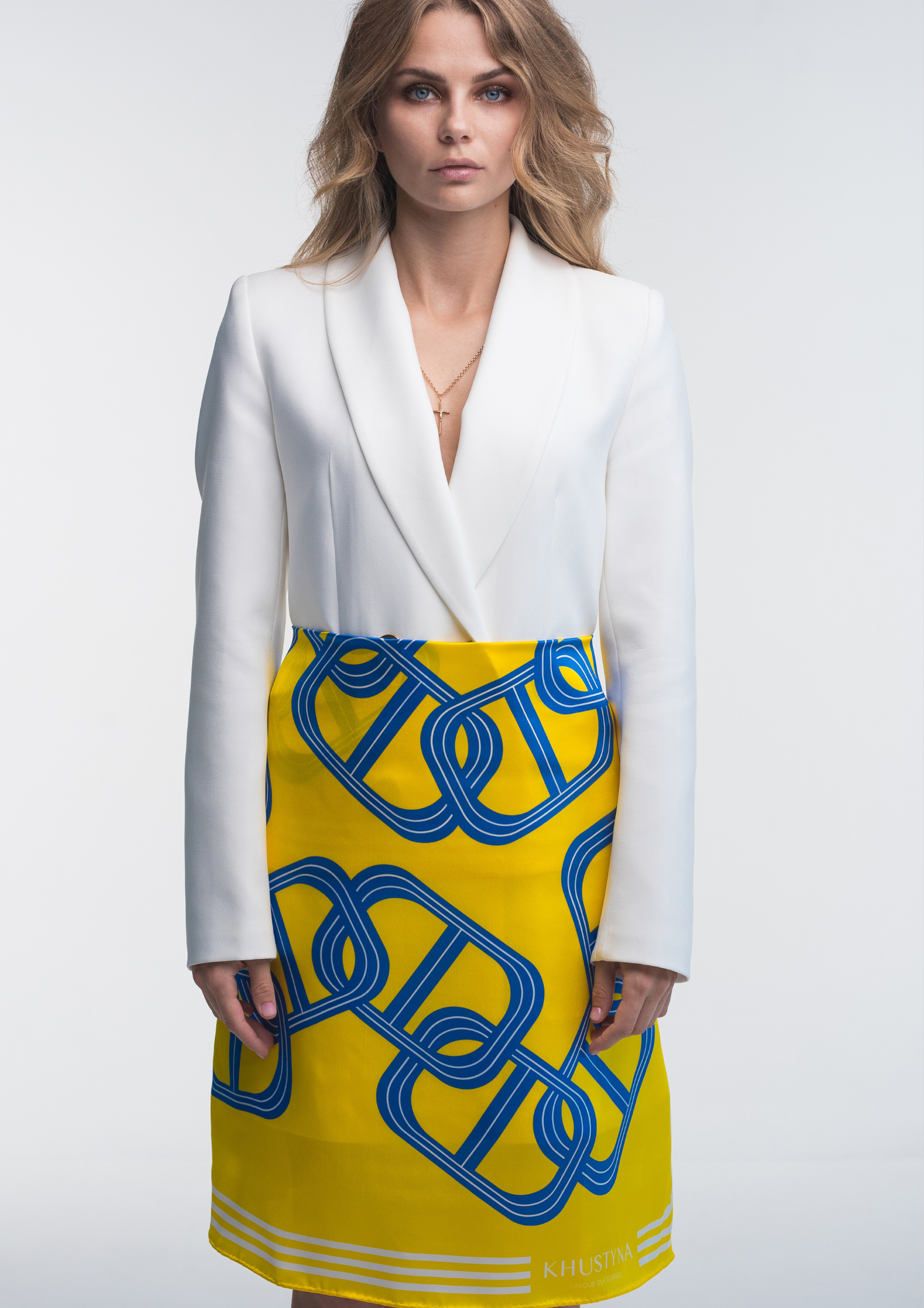 Шовкова хустина - Yellow & blue art