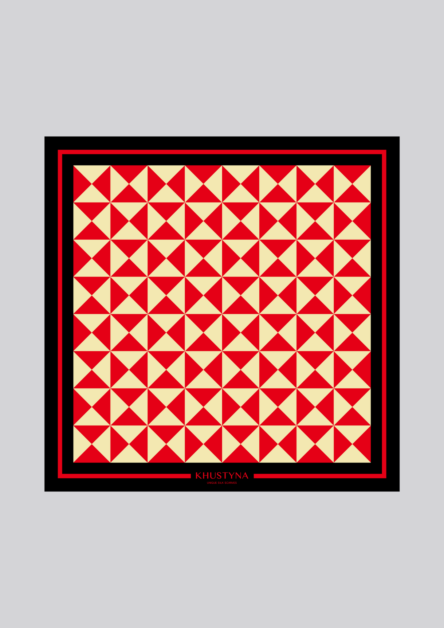 Foulard en soie - Art abstrait rouge