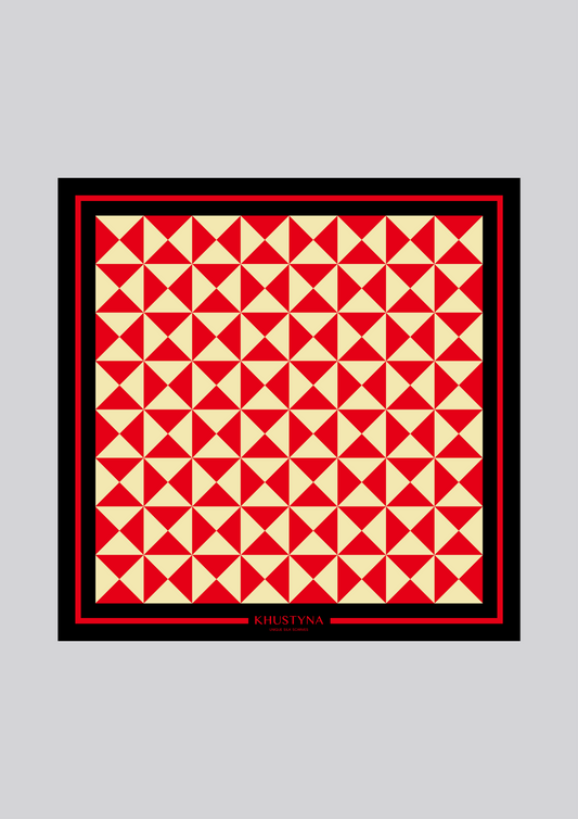 Foulard en soie - Art abstrait rouge