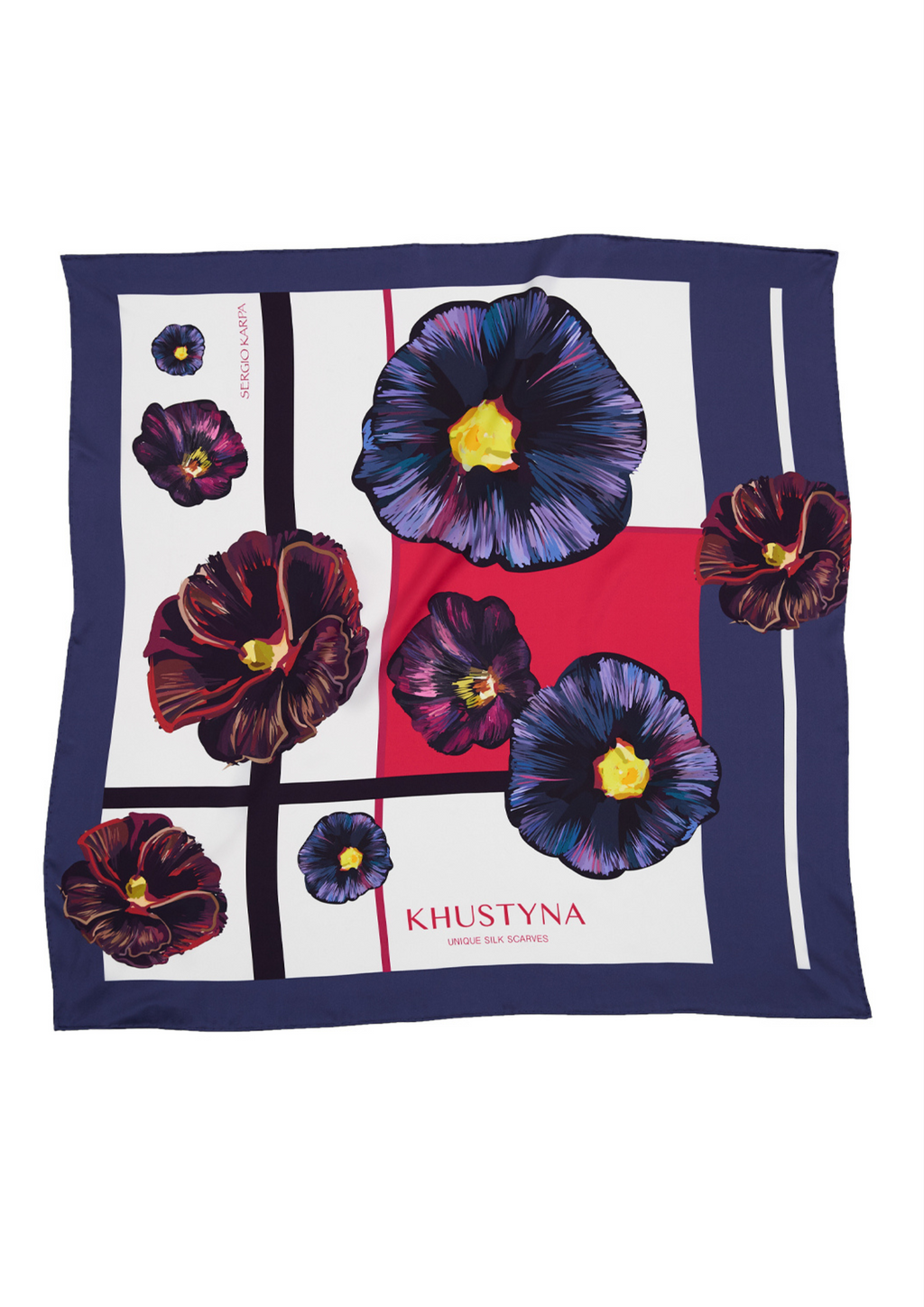 Foulard en soie - Fleurs ukrainiennes