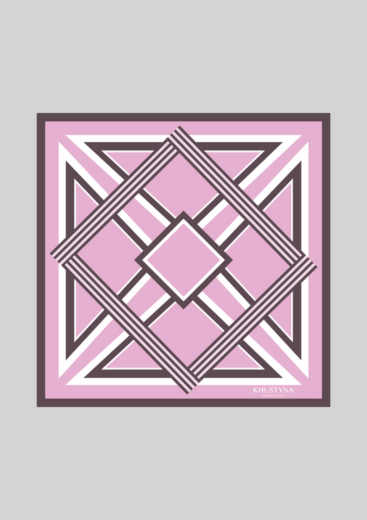 Silk scarf - Geometrica pink