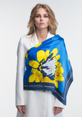 Silk scarf - Ukrainian peonies