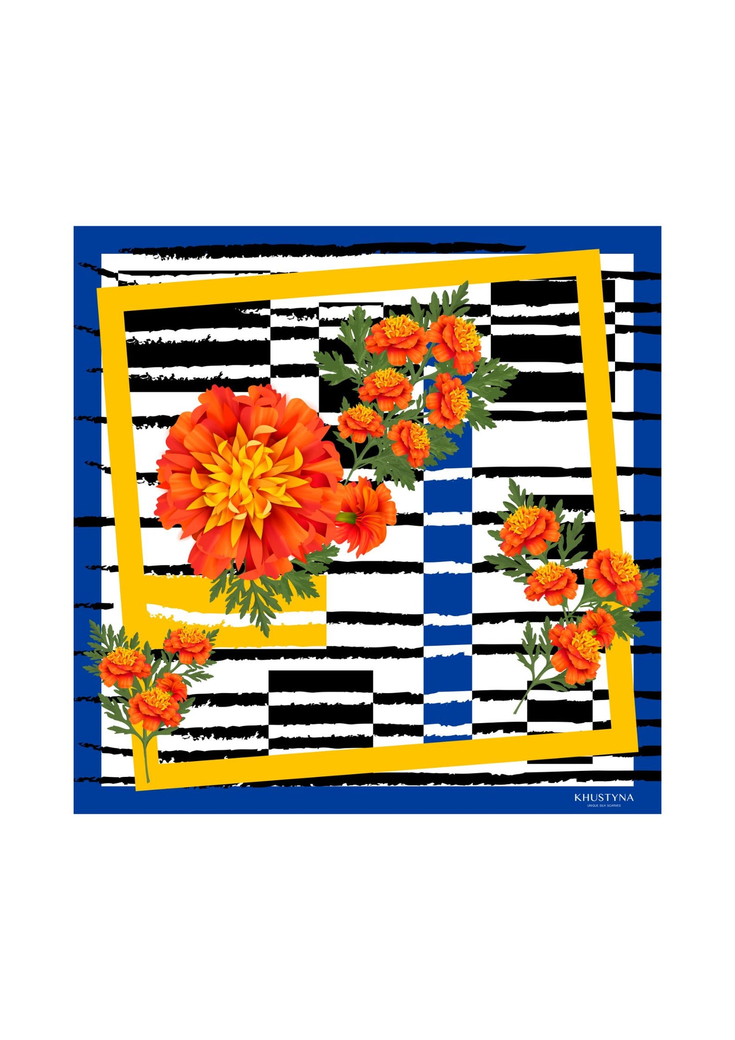 Silk scarf - Ukrainian marigold