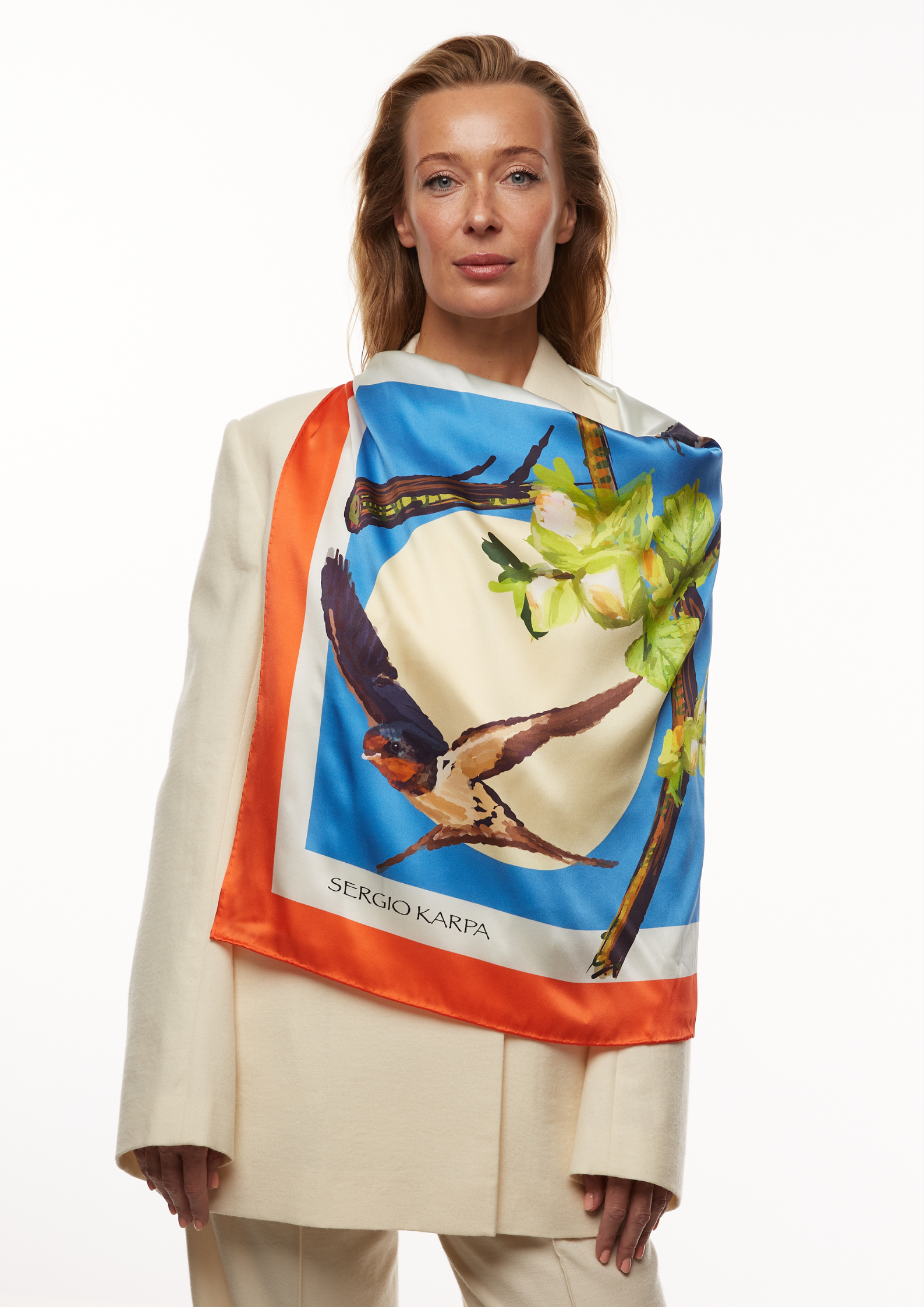 Шовкова хустина - Ukrainian bullfinches on a branch